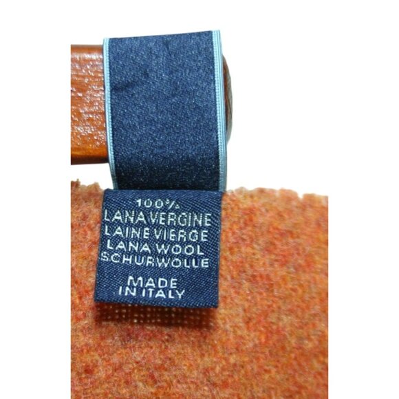 Altea Made in Italy 100% Wool Scarf Burnt Orange Fringe 12x64 Classic Heritage - Picture 3 of 3